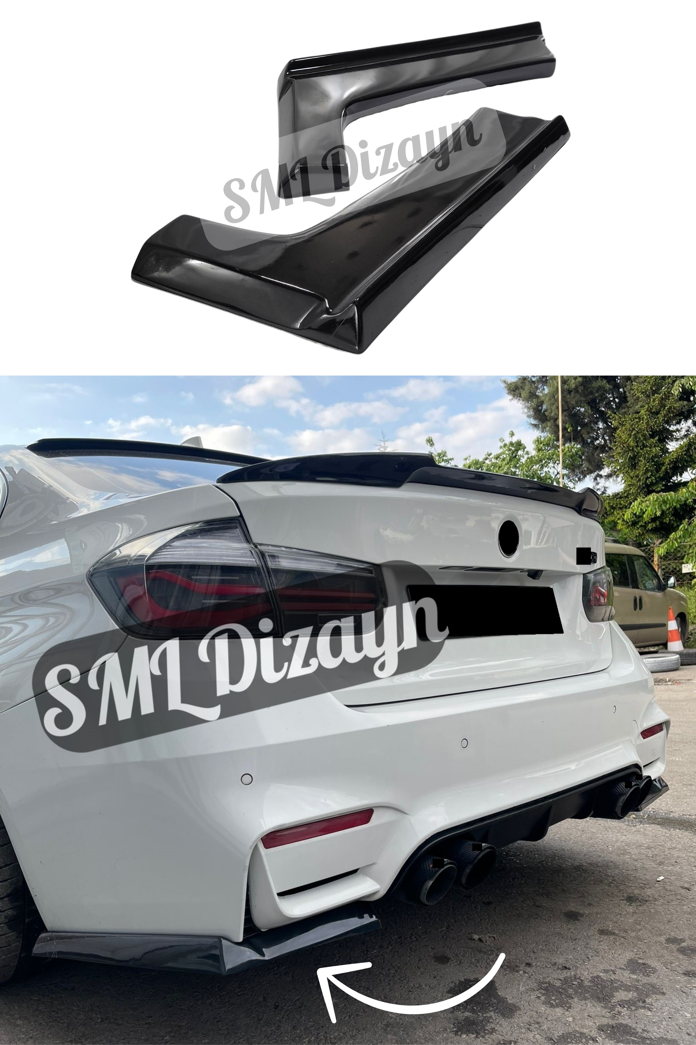 F30-F80 M3 Right-Left Rear Flap-Blade Lip Plastic 2012-2018 | SML