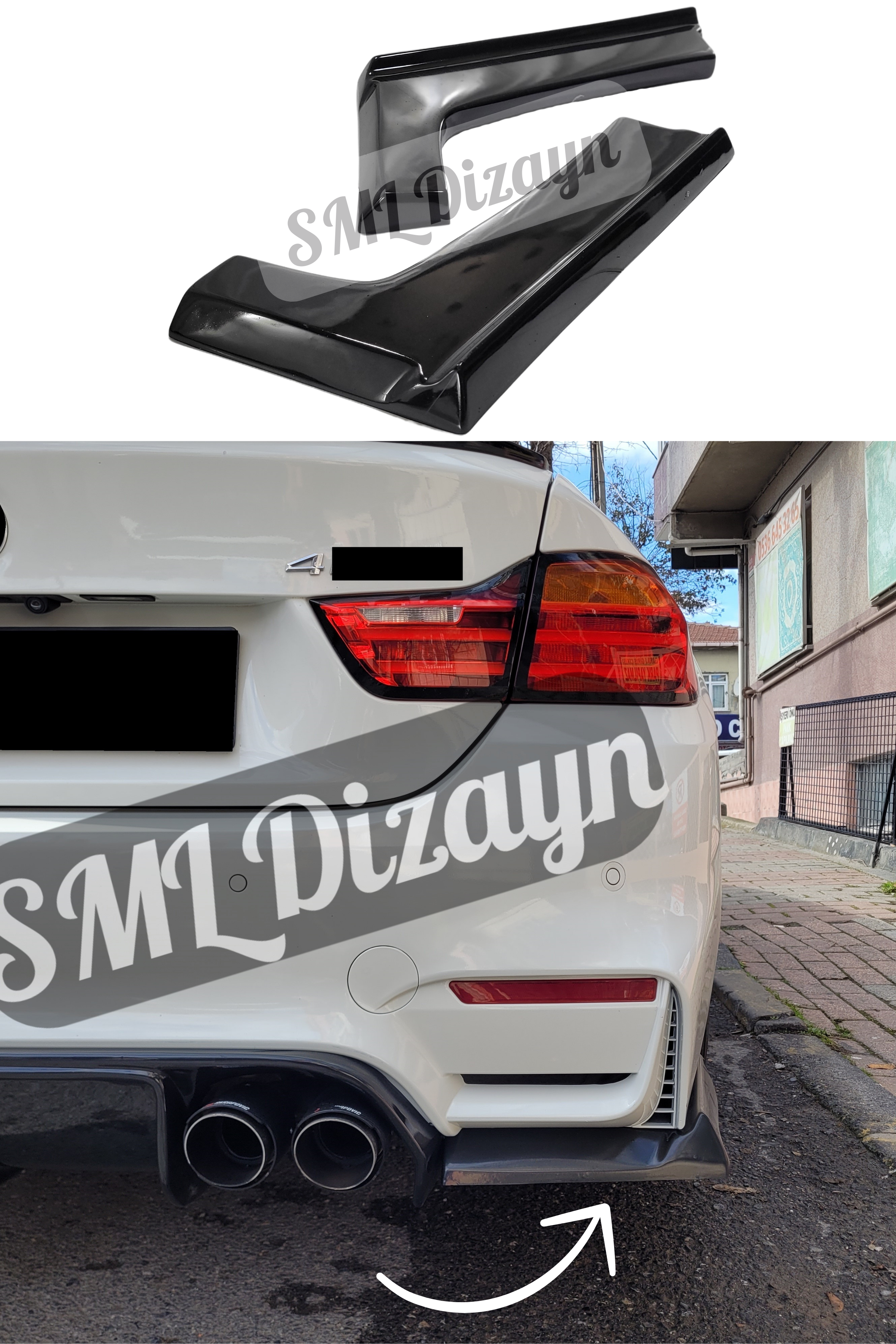 BMW 4 Serisi F32 F33 F36 M4 Arka Tampon Yan Flap Bıçak Seti (2014