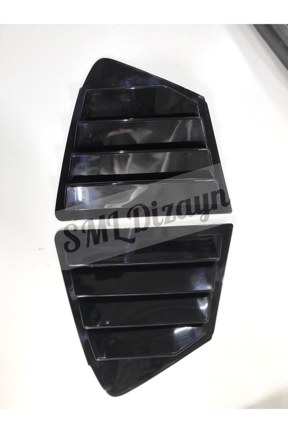 Civic Fb7 Butterfly Window Visor Cover Glossy Black Plastic 2012-2016