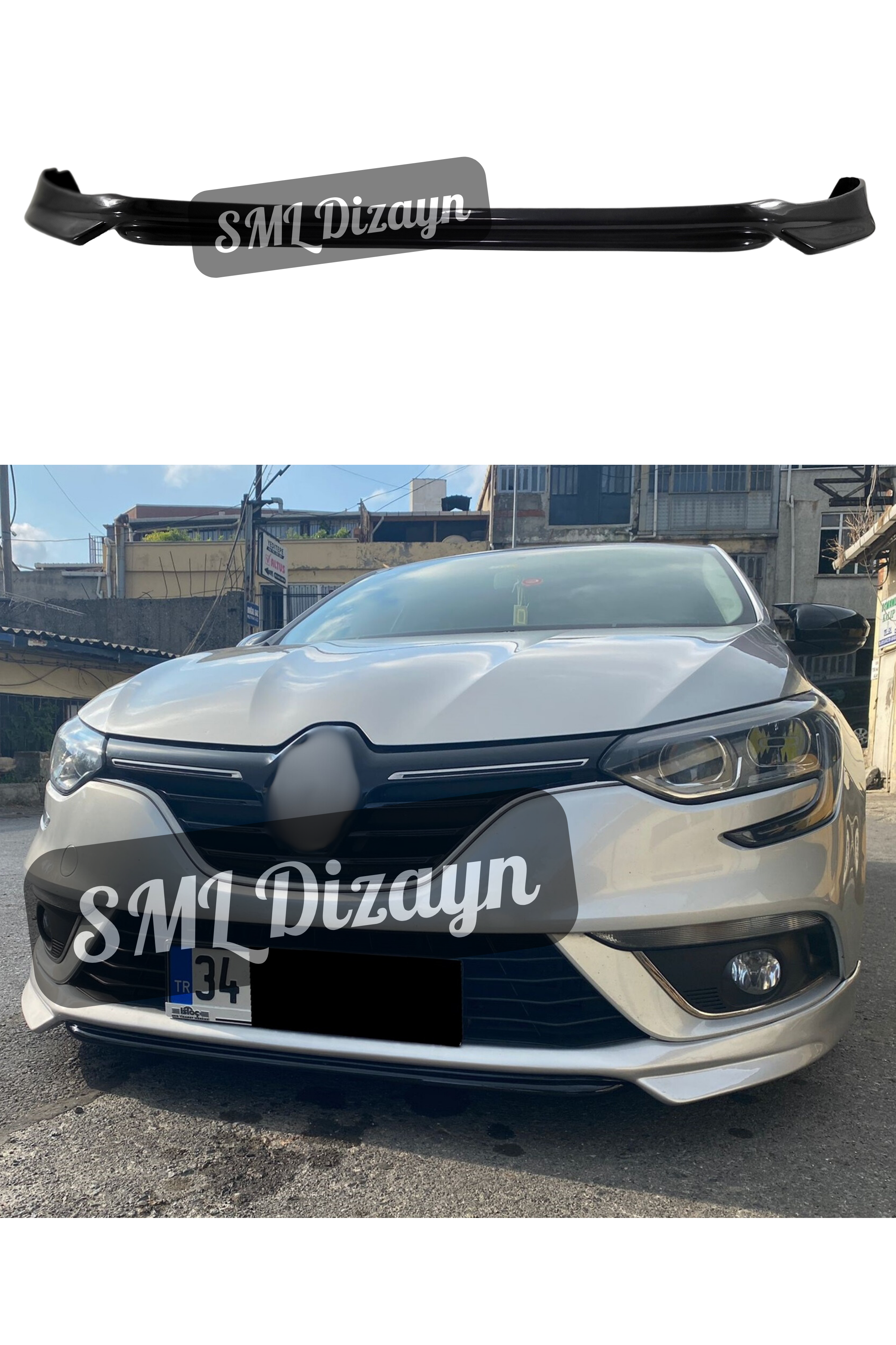 Megane 4 Front Additional Lip Unpainted Plastic 2016-2020