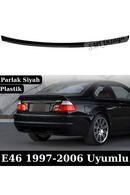 BMW E46 Sedan & Coupe (1997-2006) uyumlu Parlak Siyah M3 Stil İnce Bagaj Spoileri! Esnek ABS plastik, montaja hazır Piano Black, bantlı pratik kurulum.