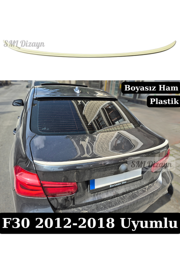 BMW 3 Serisi F30 Sedan (2012-2018) uyumlu Boyasız M3 Stil İnce Bagaj Spoileri! Esnek ABS plastik, pürüzsüz boyanabilir yüzey, bantlı pratik ve iz bırakmayan kurulum.