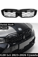 Upgrade your BMW 3 Series G20 LCI (2023-2026) with an M340i Style Piano Black Front Kidney Grille. Durable ABS plastic, OEM clip-on snap-in fitment!