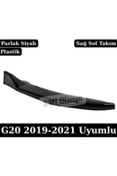 BMW 3 Serisi G20 Pre-LCI (2019-2021) M Sport uyumlu Parlak Siyah Arka Flap Seti! Esnek ABS plastik, Piano Black görünüm, alttan vidalı & bantlı güvenli kurulum.
