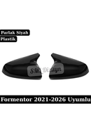 Cupra Formentor Uyumlu Batman Yarasa Ayna Kapağı Seti - Parlak Siyah Piano Black Plastik VZ Stil (2021-2026)-1