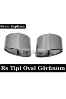 RS Oval Krom Universal Egzoz Ucu Seti! Ayna parlaklığında krom kaplama gövde, 16x10 cm geniş RS oval ağız yapısı, kaynaklı sağ/sol 2 parça prestijli egzoz takımı.