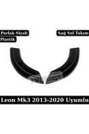 Seat Leon MK3/MK3.5 (2013-2020) uyumlu Parlak Siyah Arka Tampon Yan Flap Seti! Esnek ABS plastik, Piano Black görünüm, vidalı ve bantlı güvenli kurulum.
