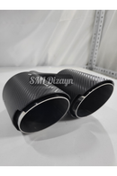 100lük çiftli egzoz-egsoz-egzos ucu başlığı kafa karbon görünüm