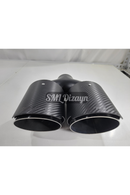 3.93 inches dual exhaust pipes tails tips carbon look