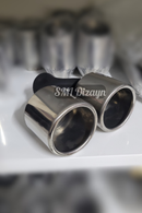 3.93 inches dual round exhaust tips pipes tails