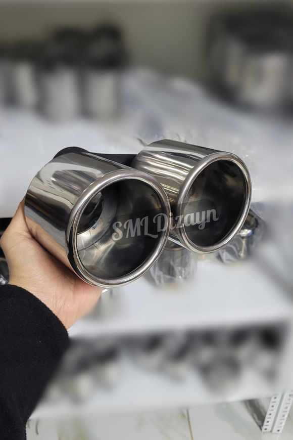 100lük büyük çiftli oval egzoz-egsoz-egzos ucu başlığı kafa