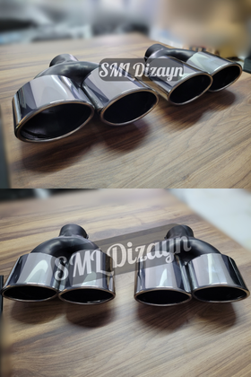 100lük oval çiftli egzoz-egsoz-egzos ucu başlığı kafa