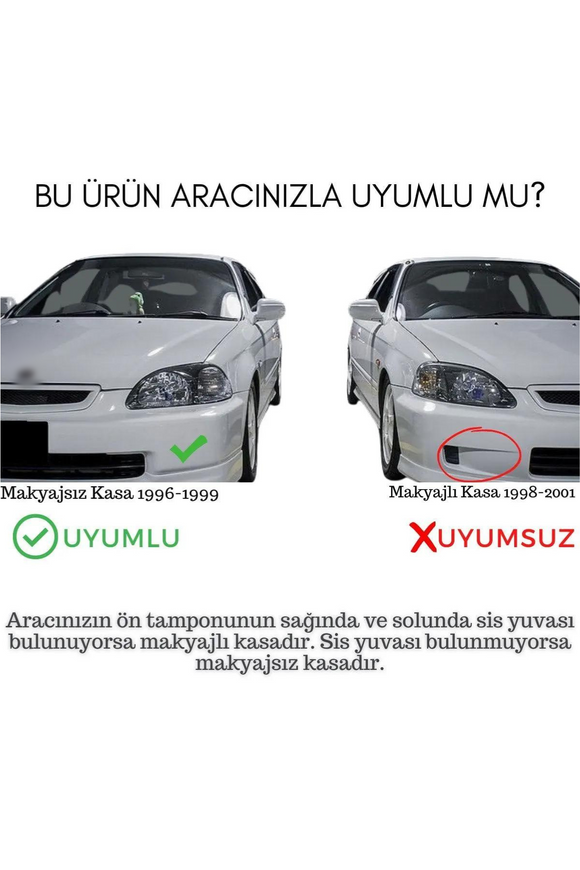 Civic Ies Typer Ön Ek Lip Karlık BOYASIZ Plastik 1996-1998 (Makyajsız Kasa)
