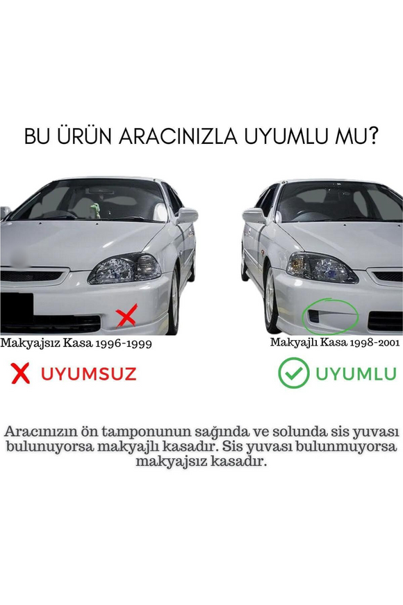 Civic Ies Typer Ön Ek Lip Karlık BOYASIZ Plastik 1999-2001 (Makyajlı Kasa)