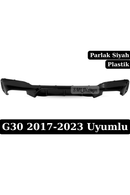 BMW 5 Serisi G30 Uyumlu Arka Tampon Difüzörü - Parlak Siyah Piano Black Plastik M Performance (2017-2023 Sedan)-1