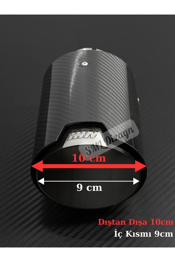 Upgrade your diffuser with Universal 100mm Single M Logo Carbon Look Exhaust Tip. High heat resistant chrome inner core with M logo, single piece fitment!
