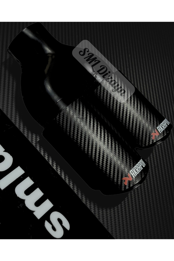 Upgrade your rear diffuser with Universal 76mm Dual Carbon Look Exhaust Tips. High heat resistant chrome inner core, 15cm width, complete left & right pair!