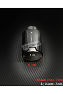 Upgrade your diffuser with Universal 90mm Single M Logo Carbon Look Exhaust Tip. High heat resistant chrome inner core with M logo, single piece fitment!