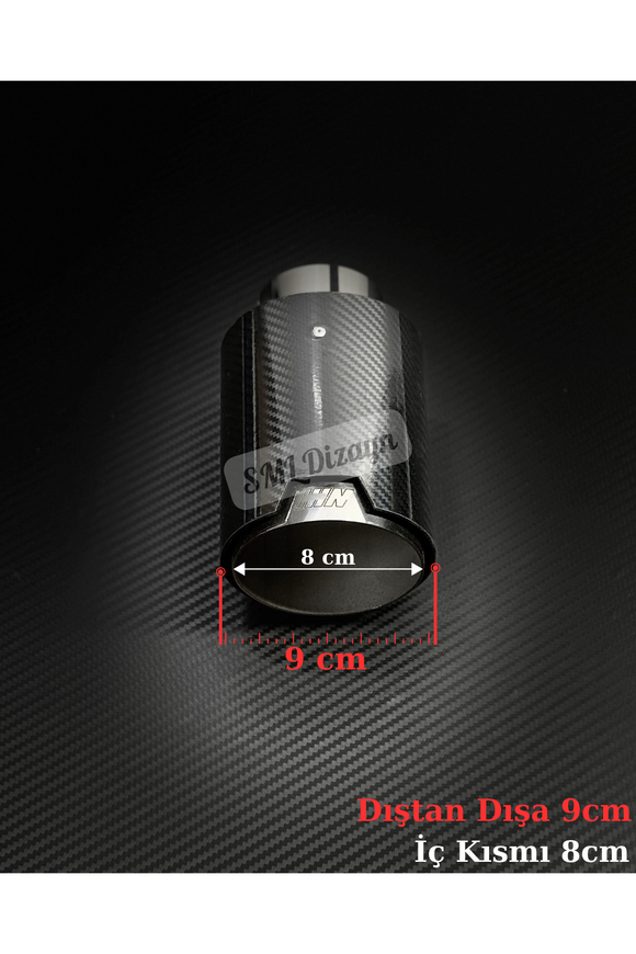 Upgrade your diffuser with Universal 90mm Single M Logo Carbon Look Exhaust Tip. High heat resistant chrome inner core with M logo, single piece fitment!