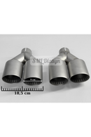 Upgrade your diffuser with Universal 90mm Dual Outlet Perforated Matte Chrome Exhaust Tips. Aggressive mesh inner core, 18.5cm width, complete pair!