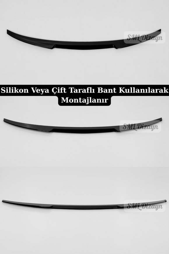 BMW 4 Serisi F32 Coupe (2014-2020) uyumlu Parlak Siyah M4 Stil Bagaj Spoileri! Esnek ABS plastik, montaja hazır Piano Black görünüm, delmesiz kolay kurulum.
