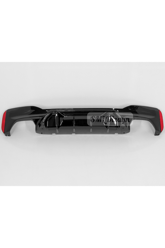 Upgrade your BMW 5 Series G30 M Sport with an M5 Competition Piano Black Rear Diffuser. Durable ABS plastic, ready to install, OEM clip-on fitment!