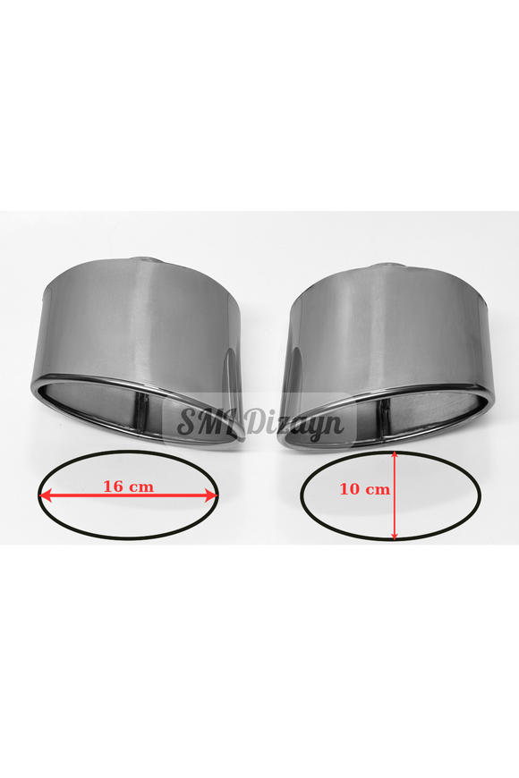 Upgrade your diffuser with Universal RS Oval Chrome Exhaust Tips. Premium Audi RS look, 16cm x 10cm mirror finish dimensions, complete left & right pair!