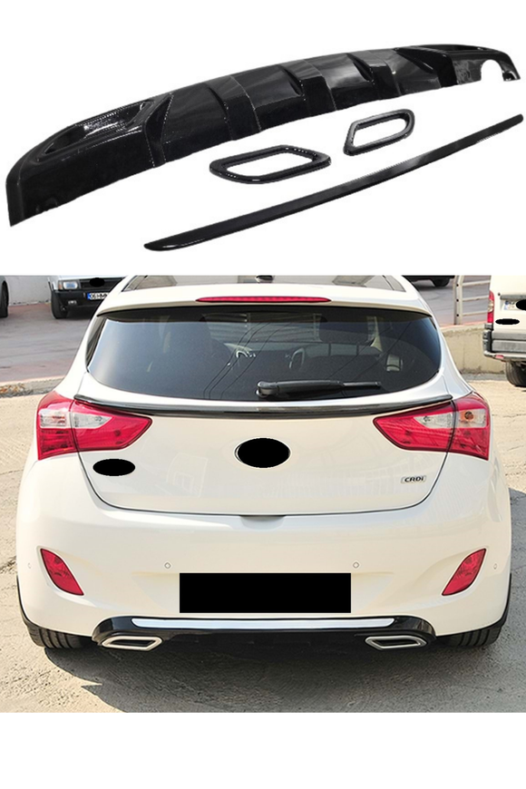 2012-2013-2014-2015-2016-2017 hyundai i30 egzoz görünüm difüzör difizör arka ek