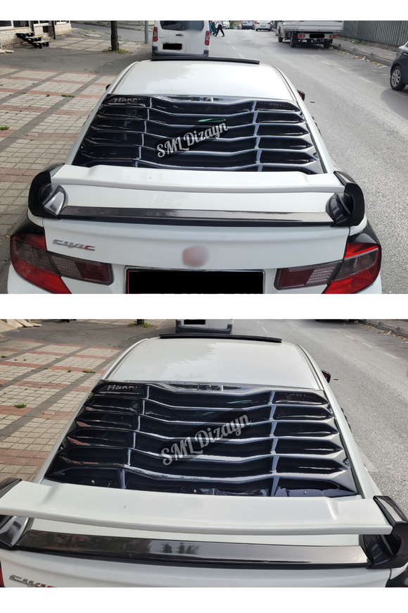 rear window louvers scoops for 2012-2013-2014-2015-2016 honda civic 9th gen fb7