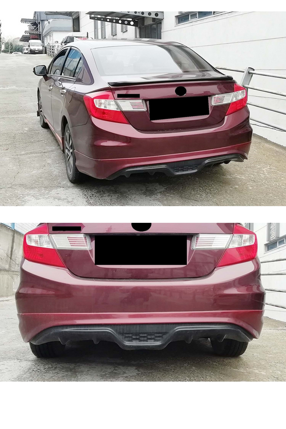 2012-2013-2014-2015-2016 honda civic fb7 arka ek tampon difüzör difizör difrizör difrüzör custom