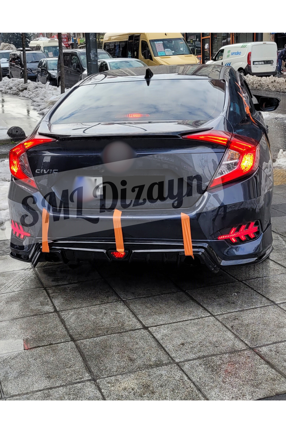 rear diffuser lip for 2016-2017-2018-2019-2020-2021 honda civic 10th gen fc5 