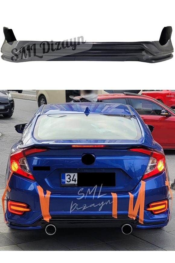 2016-2017-2018-2019-2020-2021 honda civic fc5 arka ek tampon difüzör difizör 