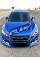 front lip splitter turbo for 2016-2017-2018 honda civic 10th gen fc5