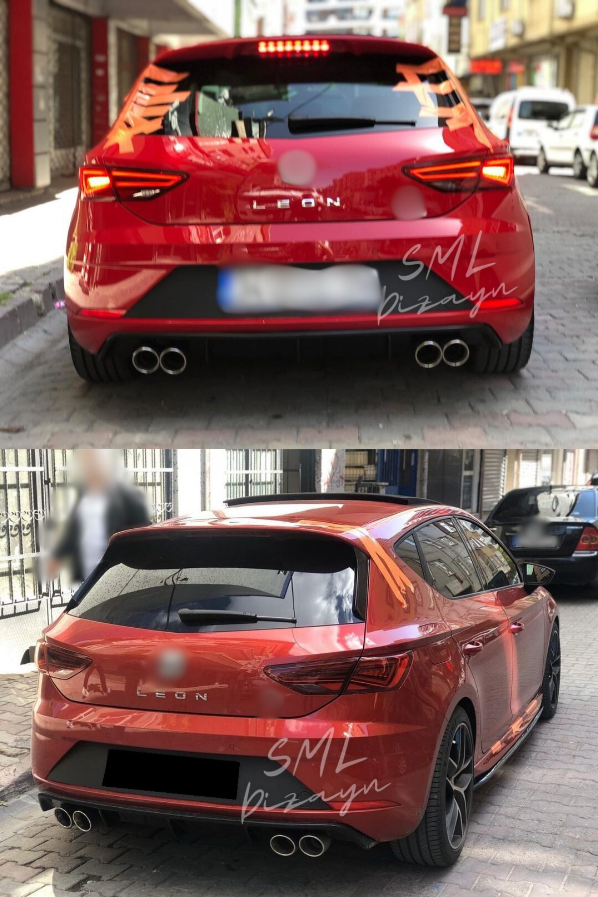 rear diffuser lip for 2017-2018-2019-2020 seat leon mk3.5 facelift