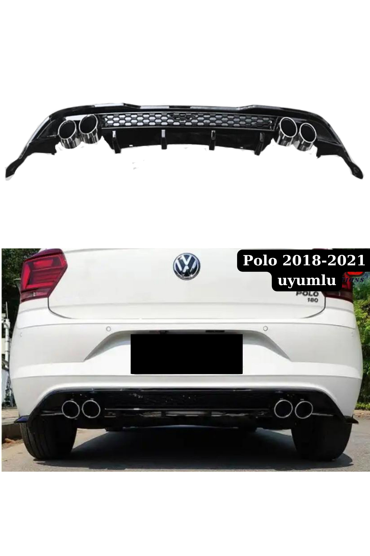 Polo Mk6 R Diffuser Diffuser Right-Left Dual Outlet Glossy Black Plast ...
