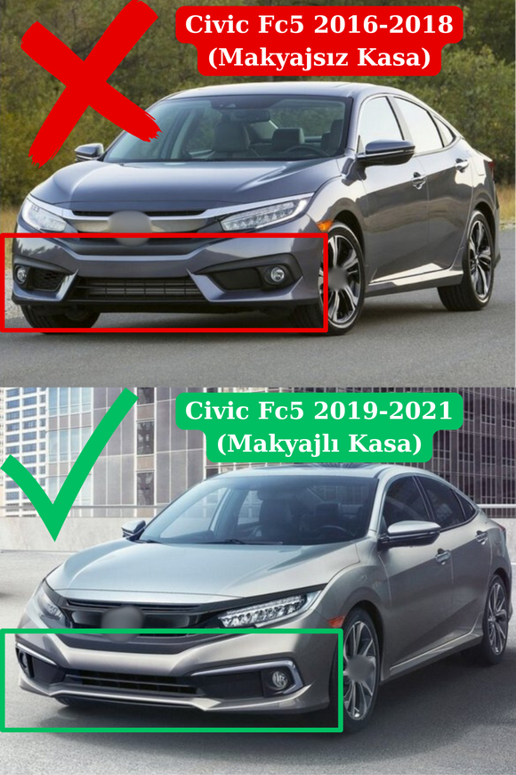 Civic Fc5 Mugen Ön Ek Karlık Boyasız Plastik 2019-2021