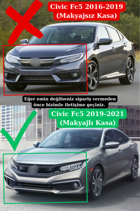 Civic Fc5 Ön Sis Ledi Uçak Gündüz Ledi Çerçeveli 2019-2020-2021 (Makyajlı Kasa) - 0