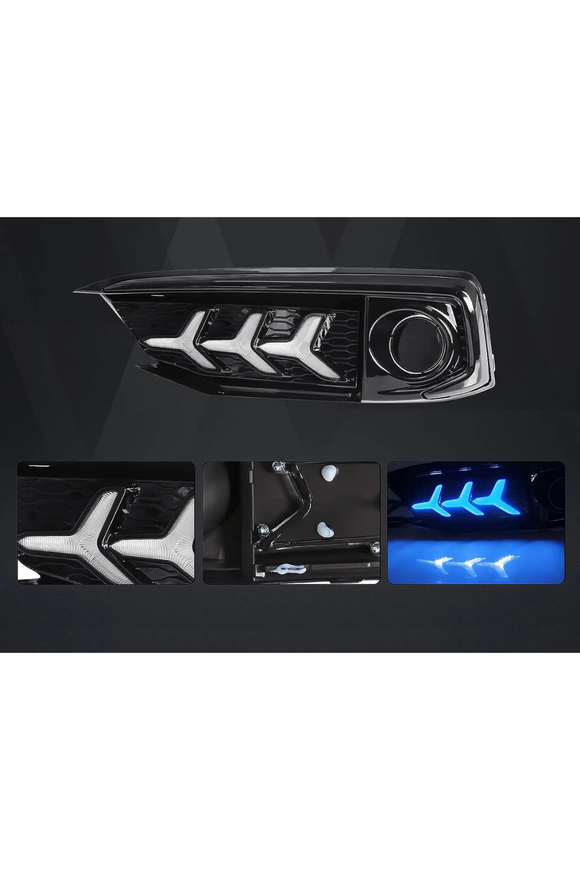 Auto Accessories Front Bumper Fog Lights For Honda Civic 10th Gen 2019-2020-2021 DRL Fog Lamps