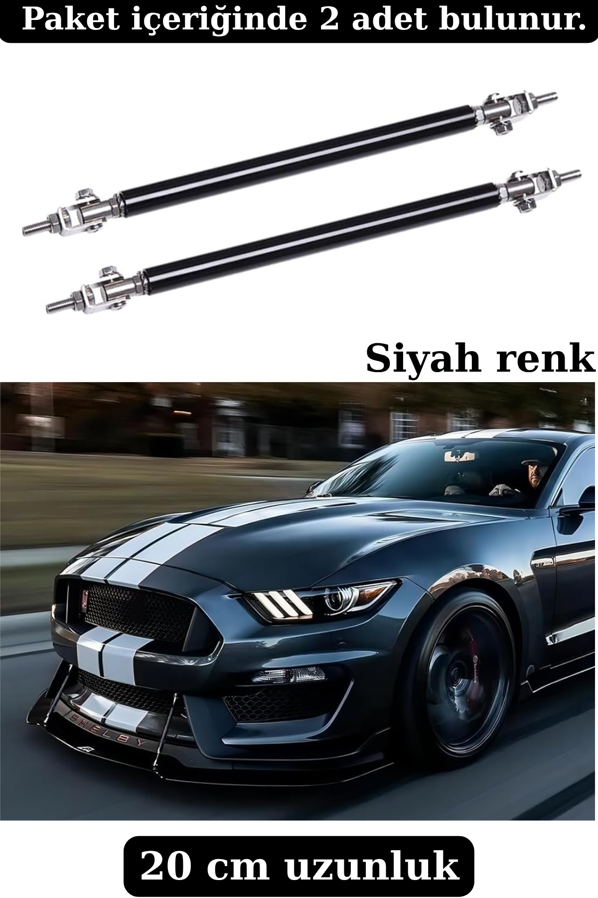 Ön Ek Lip Tutucu Amortisör 20 cm Kırmızı-Mavi-Siyah - 0