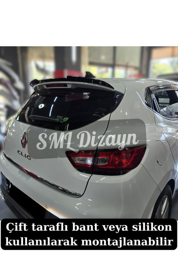 Clio 4 Spoiler Bagaj Üstü Yarasa Spoiler Parlak Siyah 2012-2019