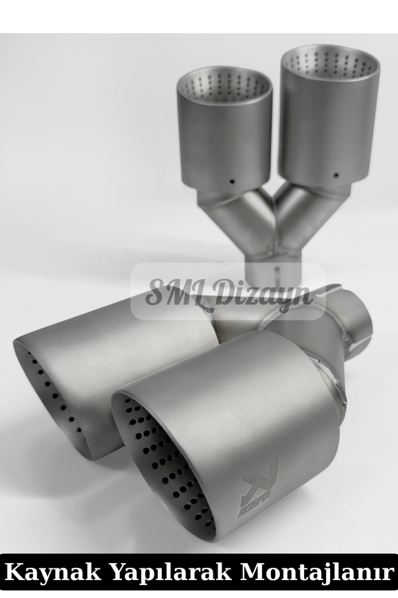 The universal 90mm dual outlet Akrapovic style perforated matte chrome exhaust tip set for custom diffuser setups is engineered to deliver aggressive performance quad-exhaust aesthetics. Manufactured with a matte chrome coated outer sleeve and an inner perforated mesh outlet core layout, it fills rear diffuser cutouts with exact OEM-level symmetry. Featuring a 90mm individual outlet diameter and an 18.5cm combined horizontal outlet width per pair, it provides a distinct, lower, wider, and aggressive.