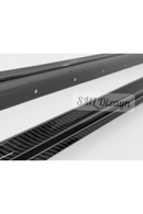 The M Performance style side skirt extension lip set for BMW 3 Series G20 Sedan models (2021-2026) is custom-molded to fit OEM side rocker panel contours with exact precision. Featuring a hydrographic 3D carbon fiber pattern coating over high-grade flexible ABS plastic, this pair of side splitters requires no additional painting or wrap installation. Unlike brittle fiberglass alternatives, its durable ABS construction resists road debris, high-pressure car washes, and severe weather. 