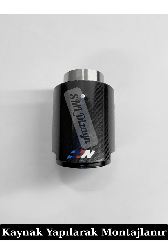 The universal 90mm single outlet M Power color carbon look exhaust tip for custom diffuser setups is custom-engineered to deliver aggressive sporty rear styling. Manufactured with a high-grade carbon fiber effect outer sleeve and a heat-resistant mirror-finished chrome plated stainless steel inner core featuring iconic M Tri-Color stripe accents, it resists rust, discoloration, and corrosion from hot exhaust gases. 
