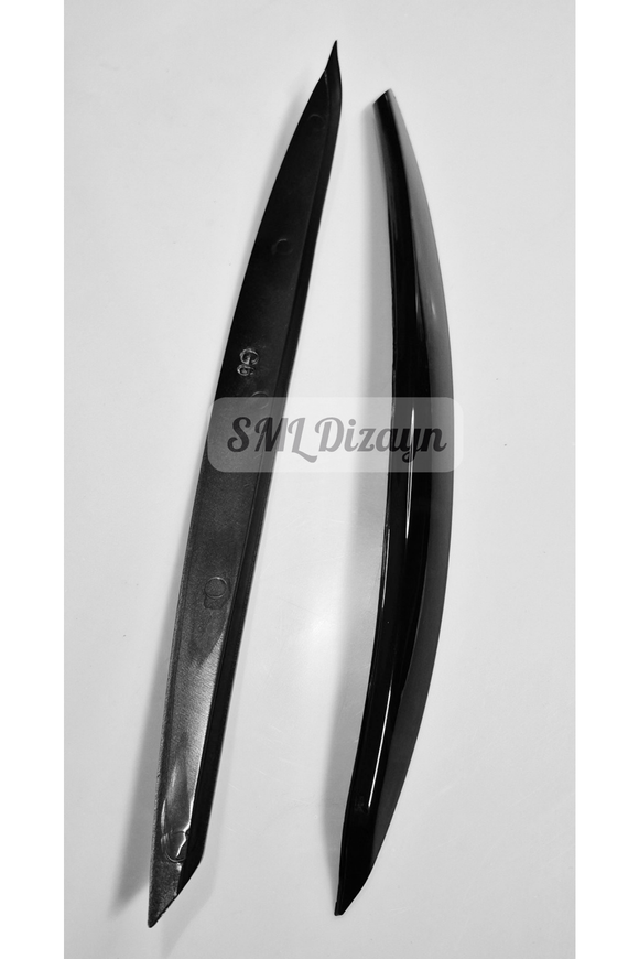 The GTI style headlight eyebrow eyelid set for Volkswagen Polo MK5 6R and 6C models (2010-2017) is custom-molded to match the upper headlight lens curvature with exact OEM precision. Manufactured from high-grade flexible ABS plastic featuring a factory high-gloss Piano Black finish, this 2-piece eyelid set (left and right) requires no additional painting or prep work.