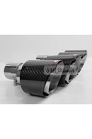 Upgrade your wide diffuser with Imported 100mm Dual Carbon Look Exhaust Tips. Clamp-on non-weld fitment, high heat resistant chrome core, complete pair!