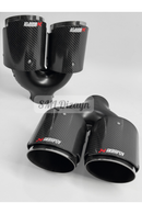 100 mm Akrapoviç Stil Çiftli Egzoz Ucu Seti - Karbon Görünümlü Krom Kaplama Universal Sağ/Sol Takım (2 Adet)-6