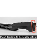 BMW 5 Serisi G30 Uyumlu Arka Tampon Difüzörü - Parlak Siyah Piano Black Plastik M Performance (2017-2023 Sedan)-5