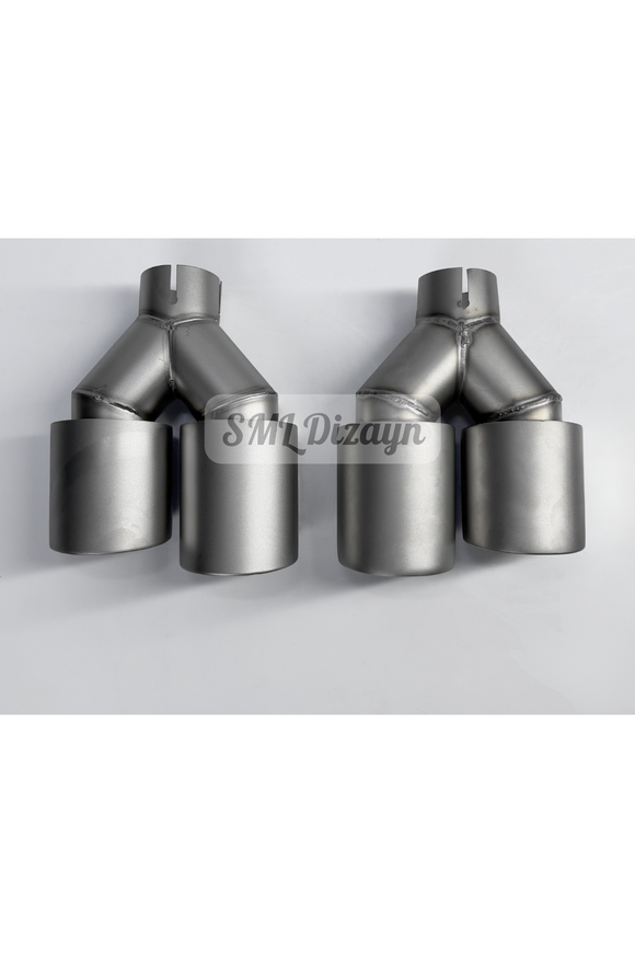 90 mm Universal Delikli Mat Krom Akrapovic Stil Egzoz Ucu Satin Al – Sag Sol Takim