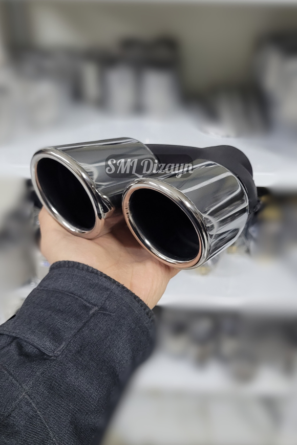 76lık çiftli egzoz ucu