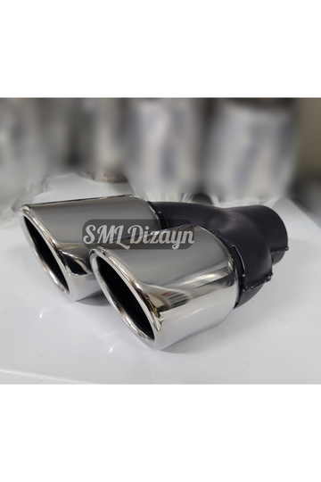 76lık çiftli egzoz-egzos-egsoz ucu başlığı kafa